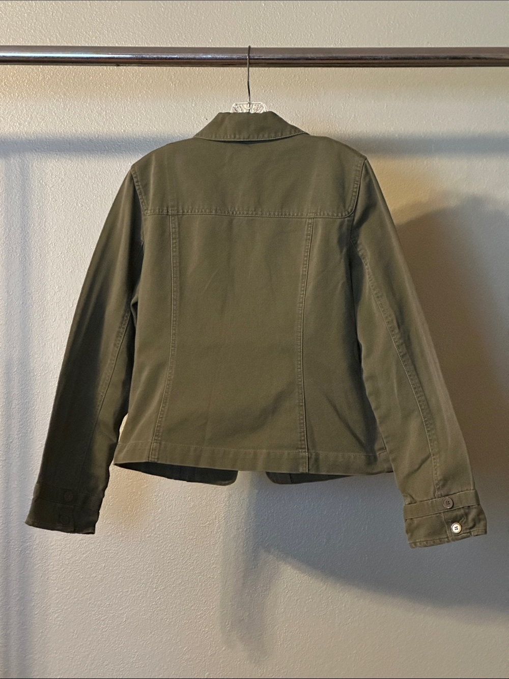 LOFT Olive Utility Button-Front Jacket - Picture 3 of 3